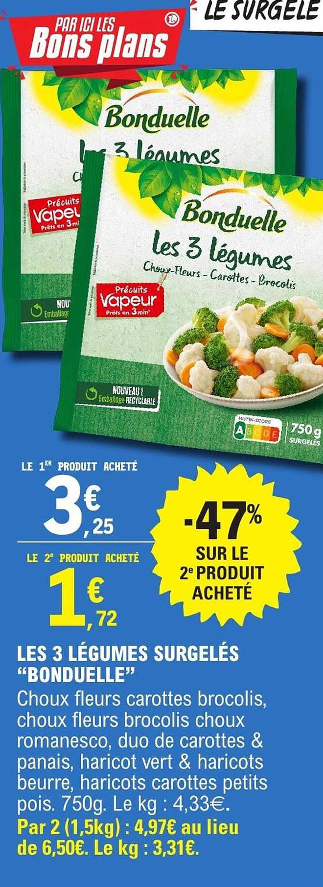 LES 3 LÉGUMES SURGELÉS “BONDUELLE”
