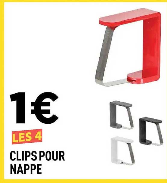 LES 4 CLIPS POUR NAPPE