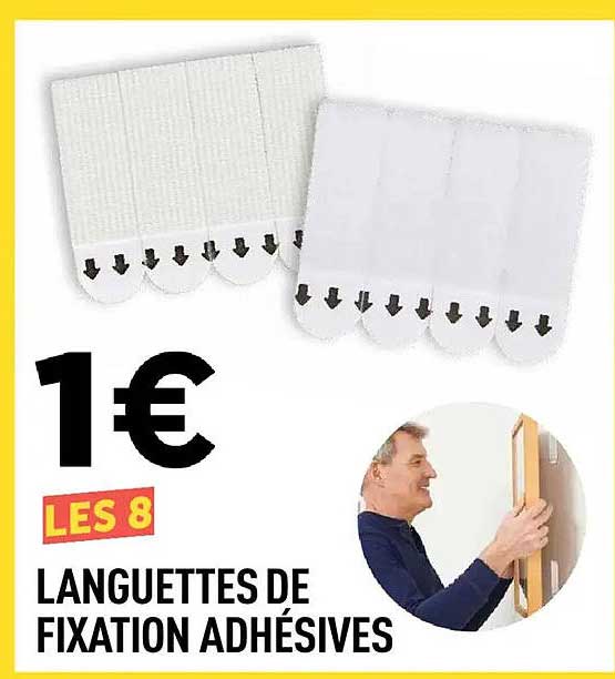 LES 8 LANGUETTES DE FIXATION ADHÉSIVES