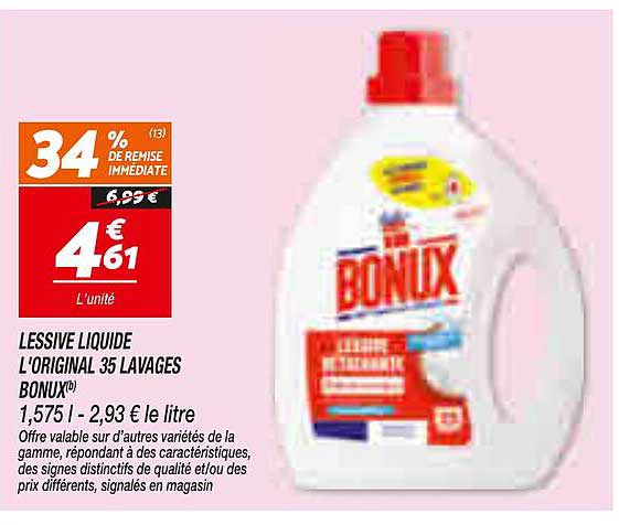 LESSIVE LIQUIDE L'ORIGINAL 35 LAVAGES BONUX®