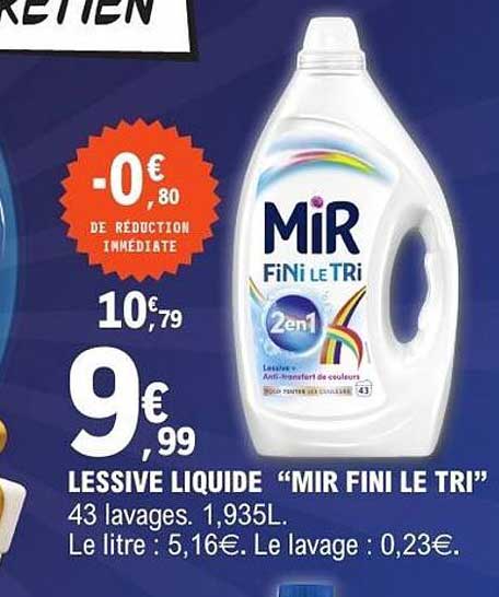 LESSIVE LIQUIDE “MIR FINI LE TRI”