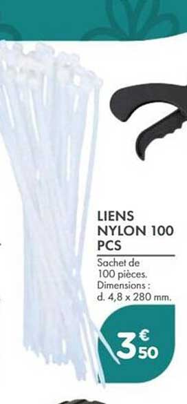 LIENS NYLON 100 PCS