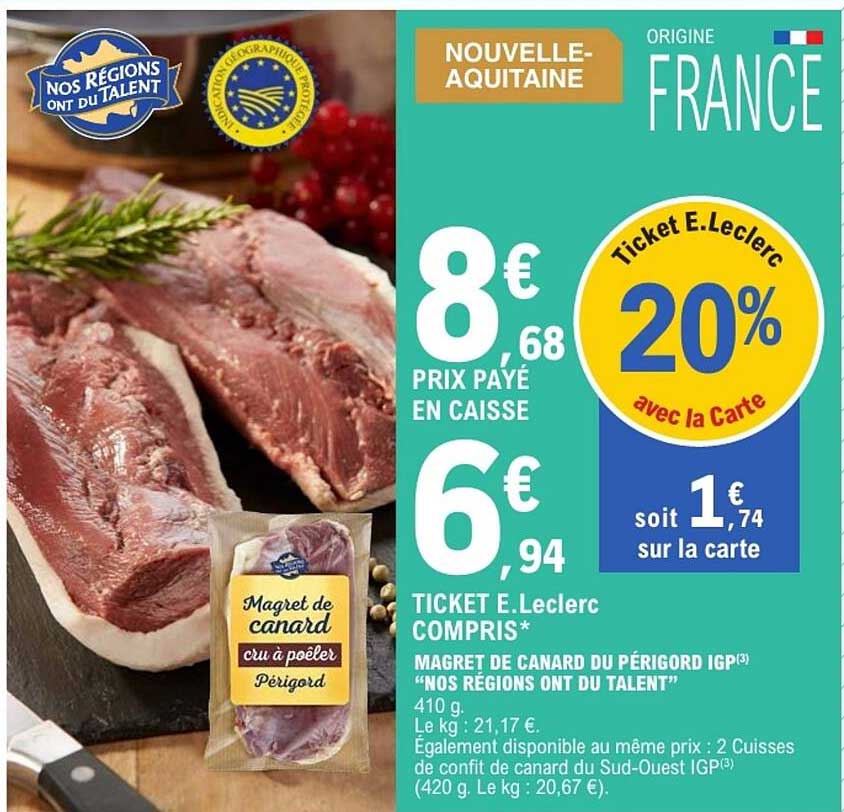Magret de canard du Périgord IGP “Nos Régions ont du talent”