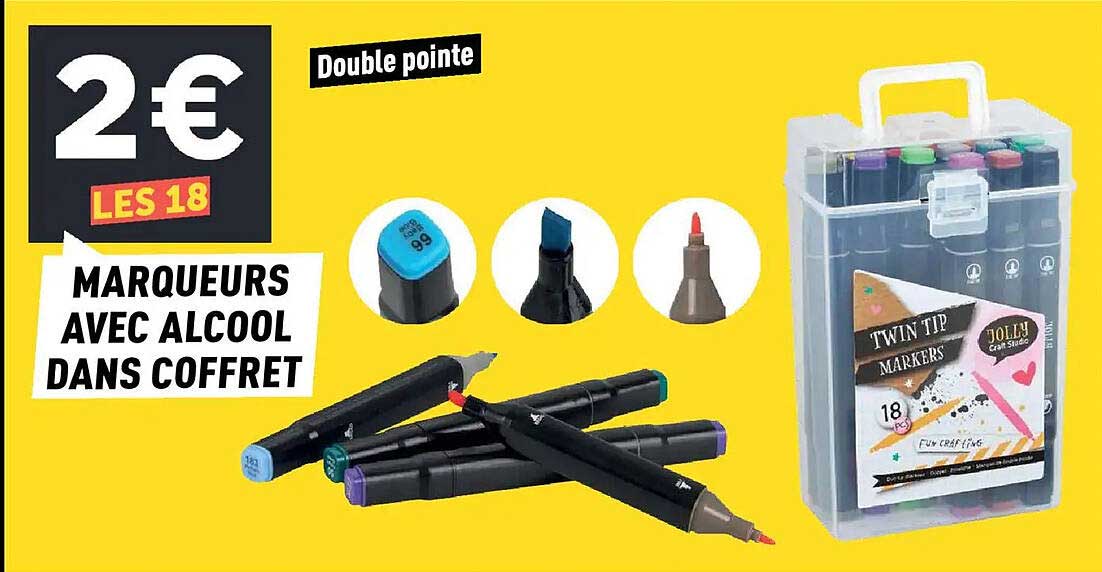 MARQUEURS AVEC ALCOOL DANS COFFRET
