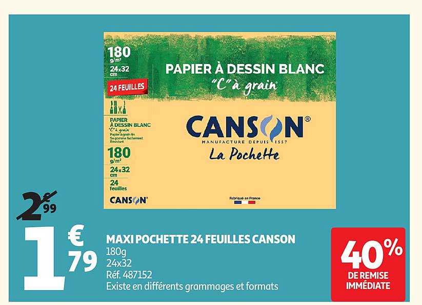 MAXI POCHETTE 24 FEUILLES CANSON