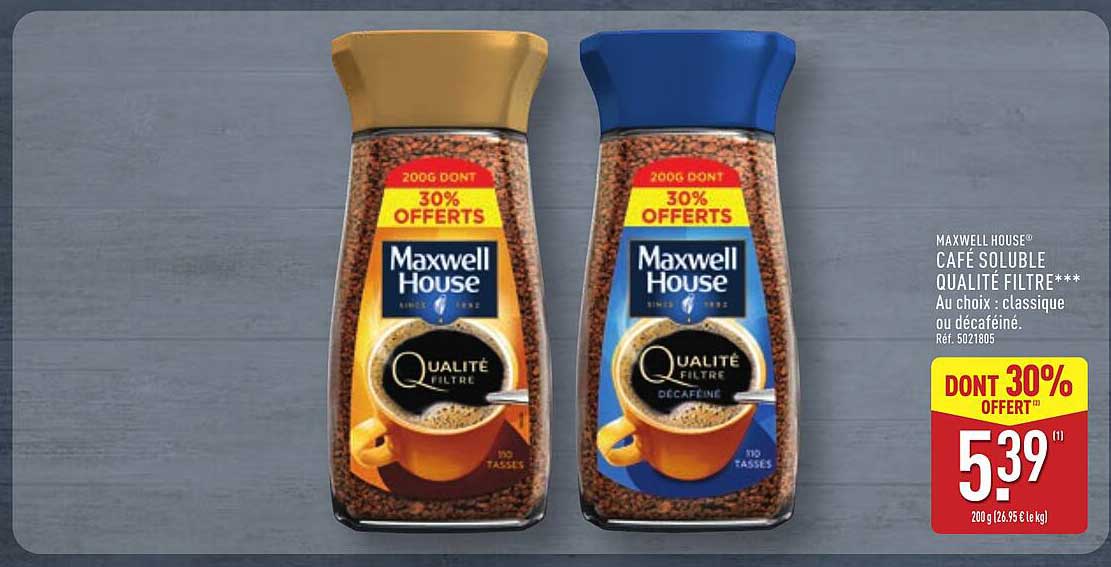 MAXWELL HOUSE® CAFÉ SOLUBLE QUALITÉ FILTRE***