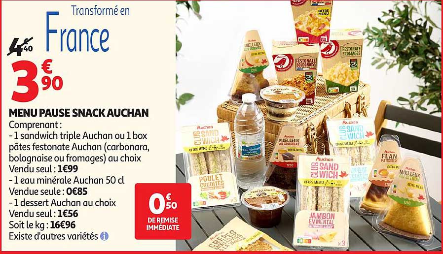 MENU PAUSE SNACK AUCHAN