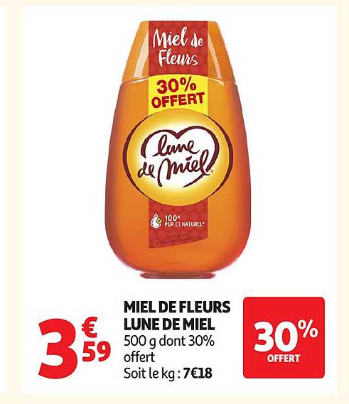 MIEL DE FLEURS LUNE DE MIEL 500 g dont 30% offert