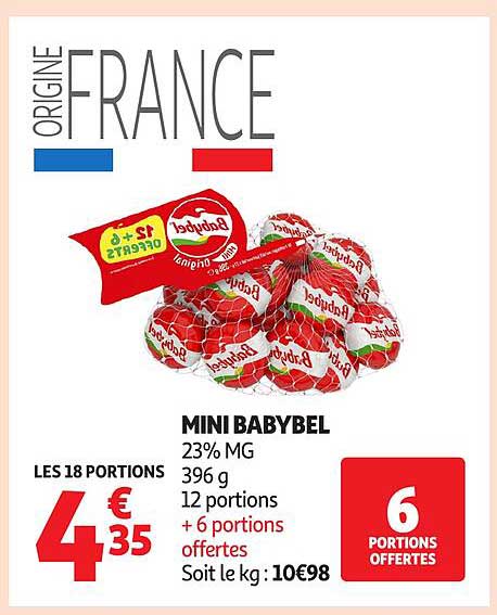 MINI BABYBEL 23% MG 396 g 12 portions + 6 portions offertes