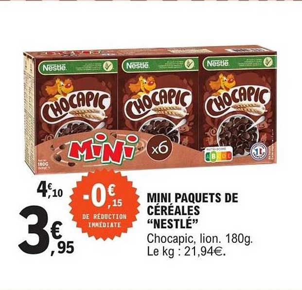 MINI PAQUETS DE CÉRÉALES “NESTLÉ”