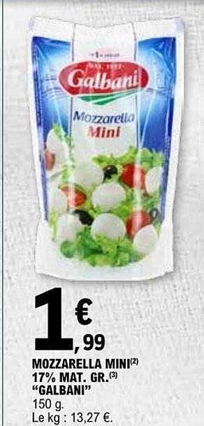 MOZZARELLA MINI(2) 17% MAT. GR.(3) "GALBANI" 150 g