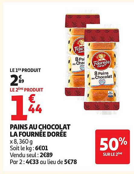 PAINS AU CHOCOLAT LA FOURNÉE DORÉE