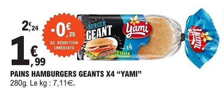 PAINS HAMBURGERS GEANTS X4 “YAMI”