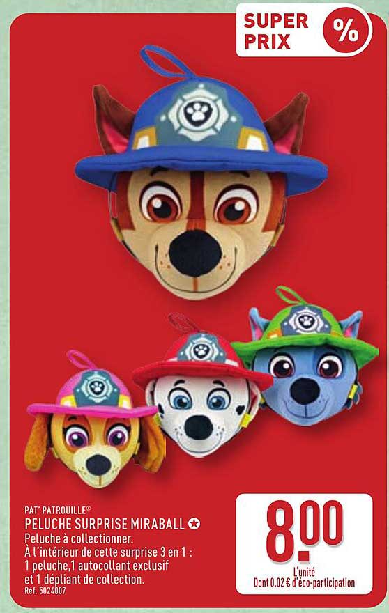 PAT’ PATROUILLE® PELUCHE SURPRISE MIRABALL