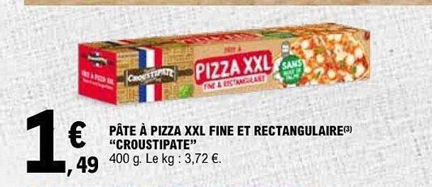 PÂTE À PIZZA XXL FINE ET RECTANGULAIRE "CROUSTIPATE"