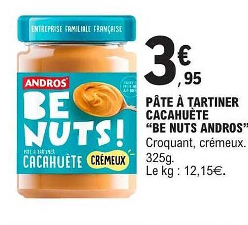 PÂTE À TARTINER CACAHUÈTE “BE NUTS ANDROS”