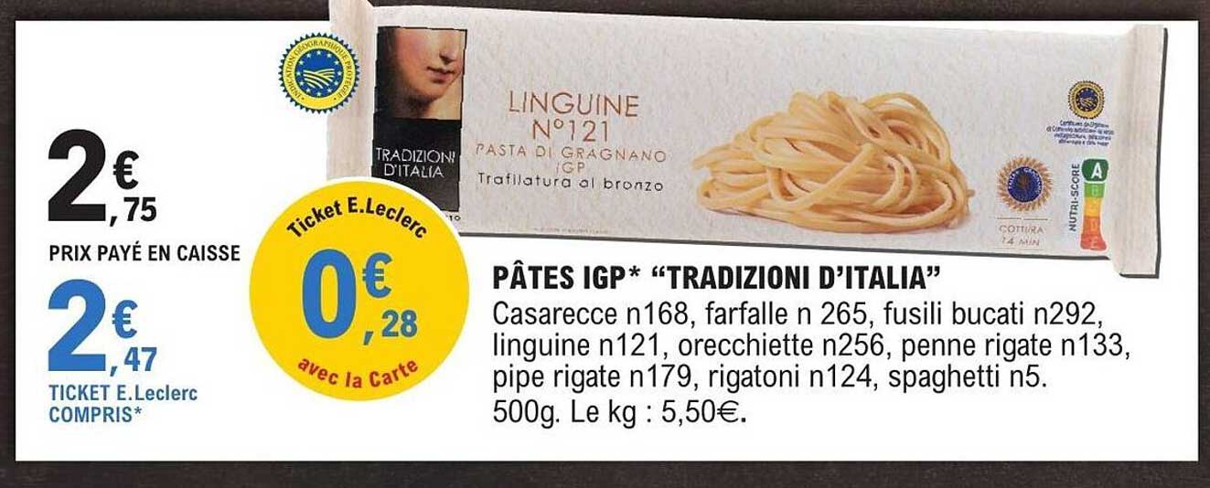 PÂTES IGP* “TRADIZIONI D’ITALIA”