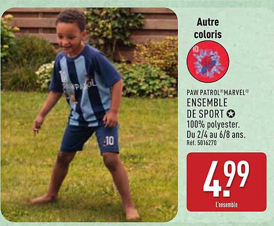 PAW PATROL®MARVEL® ENSEMBLE DE SPORT