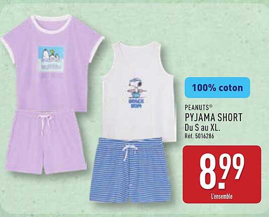 PEANUTS® PYJAMA SHORT Du S au XL.