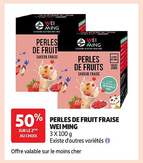 PERLES DE FRUIT FRAISE WEI MING 3 X 100 g