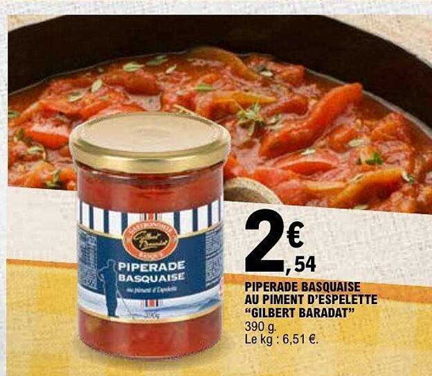 PIPERADE BASQUAISE AU PIMENT D’ESPELETTE "GILBERT BARADAT"
