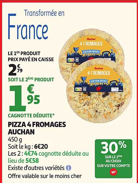 PIZZA 4 FROMAGES AUCHAN