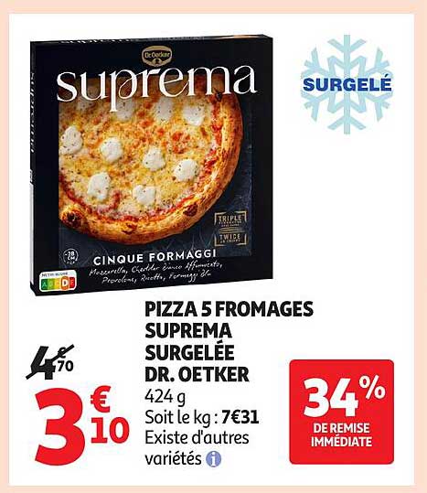 PIZZA 5 FROMAGES SUPREMA SURGELÉE DR. OETKER