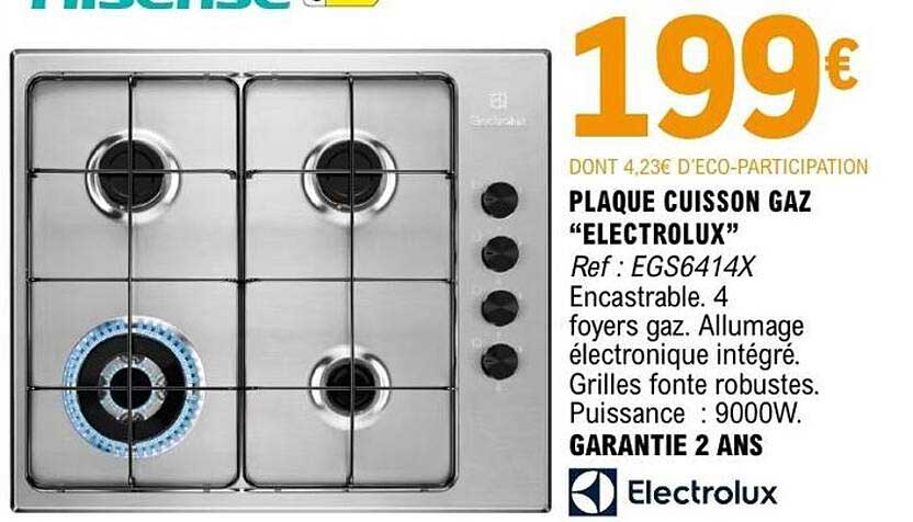PLAQUE CUISSON GAZ “ELECTROLUX”