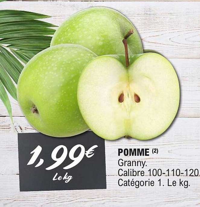 POMME (2) Granny. Calibre 100-110-120 Catégorie 1. Le kg.