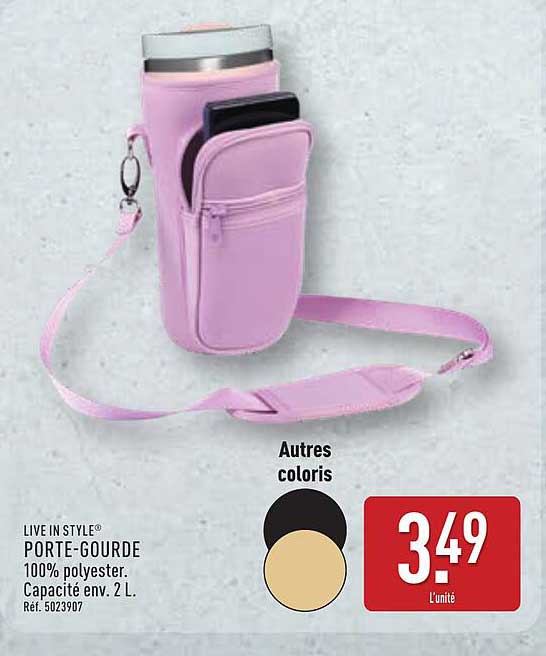 PORTE-GOURDE 100% polyester. Capacité env. 2 L.
