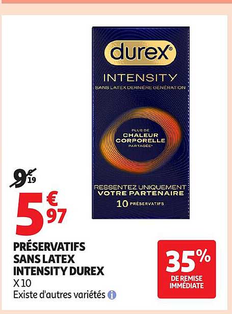 PRÉSERVATIFS SANS LATEX INTENSITY DUREX X 10