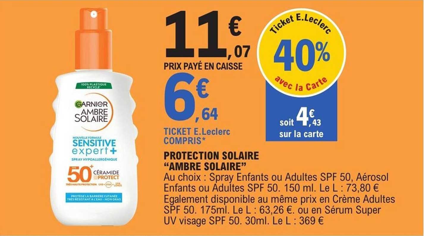 PROTECTION SOLAIRE “AMBRE SOLAIRE”