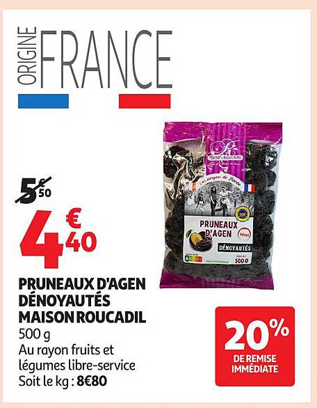 PRUNEAUX D’AGEN DÉNOYAUTÉS MAISON ROUCADIL