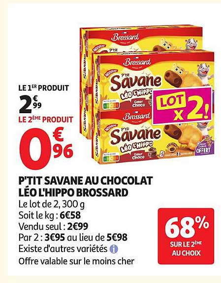 P'TIT SAVANE AU CHOCOLAT LÉO L'HIPPO BROSSARD