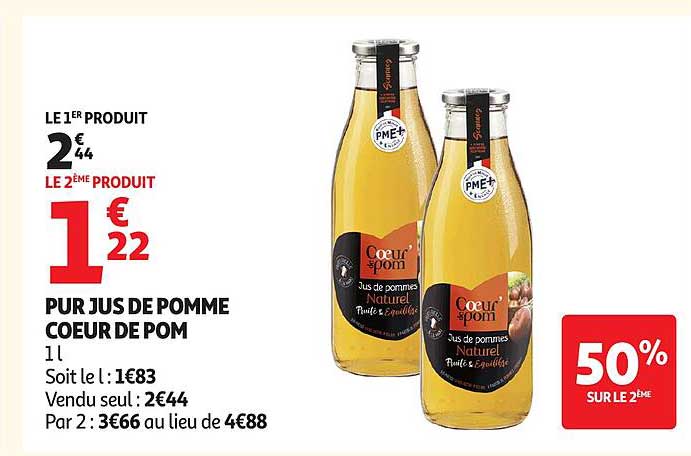 PUR JUS DE POMME COEUR DE POM