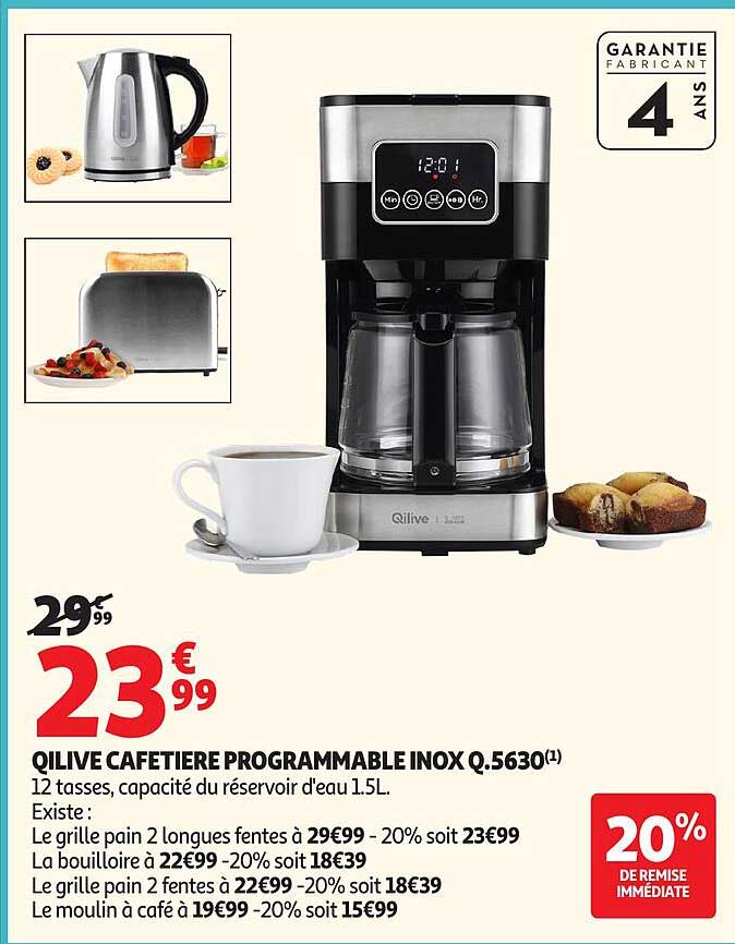 QILIVE CAFETIERE PROGRAMMABLE INOX Q.5630