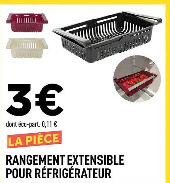 RANGEMENT EXTENSIBLE POUR RÉFRIGÉRATEUR