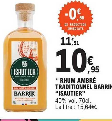 * RHUM AMBRÉ TRADITIONNEL BARRIK “ISAUTIER”