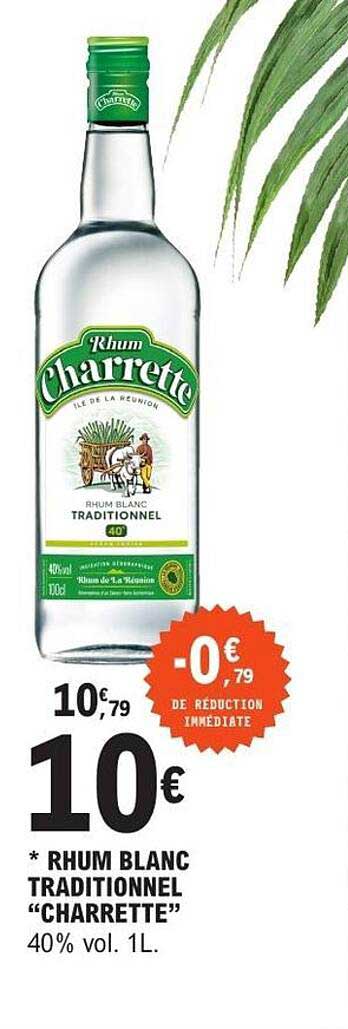 Rhum blanc traditionnel “Charrette” 40% vol. 1L