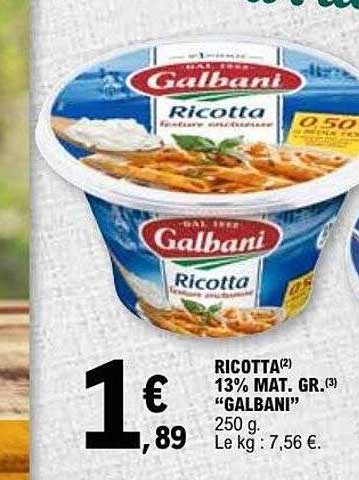 RICOTTA(2) 13% MAT. GR.(3) “GALBANI” 250 g.