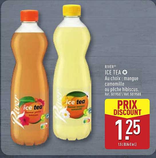 RIVER ICE TEA Au choix : mangue camomille ou pêche hibiscus