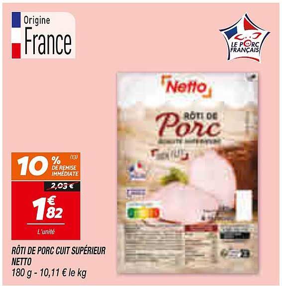 RÔTI DE PORC CUIT SUPÉRIEUR NETTO