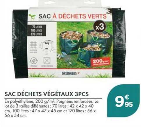 SAC DÉCHETS VÉGÉTAUX 3PCS