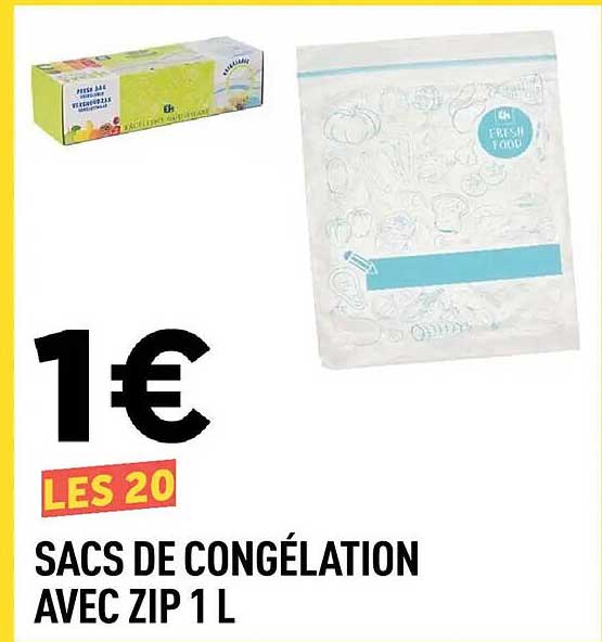 SACS DE CONGÉLATION AVEC ZIP 1 L