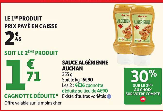 SAUCE ALGÉRIENNE AUCHAN