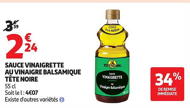 SAUCE VINAIGRETTE AU VINAIGRE BALSAMIQUE TÊTE NOIRE
