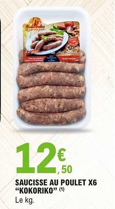 SAUCISSE AU POULET X6 “KOKORIKO” (1)