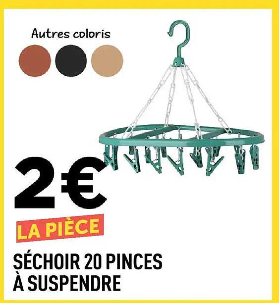 SÉCHOIR 20 PINCES À SUSPENDRE