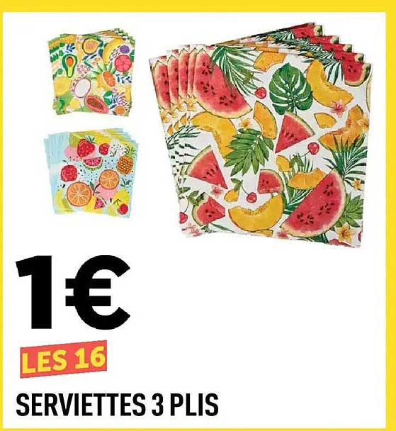 SERVIETTES 3 PLIS
