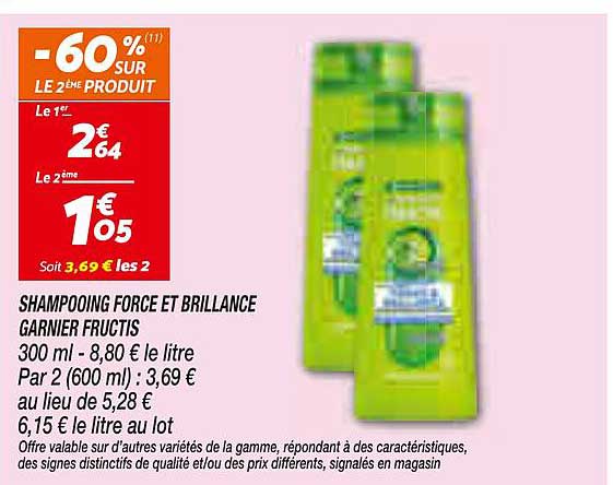 SHAMPOOING FORCE ET BRILLANCE GARNIER FRUCTIS
